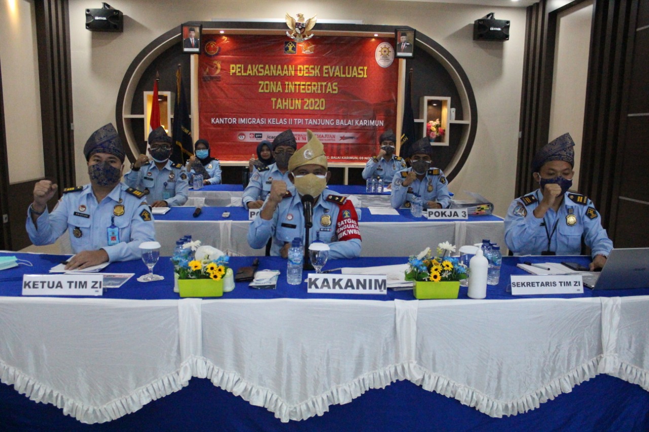 Desk Evaluasi Tim Penilai Nasional (TPN) Terkait Pembangunan Zona Integritas Menuju WBK/WBBM Pada Kantor Imigrasi Kelas II TPI Tanjung Balai Karimun