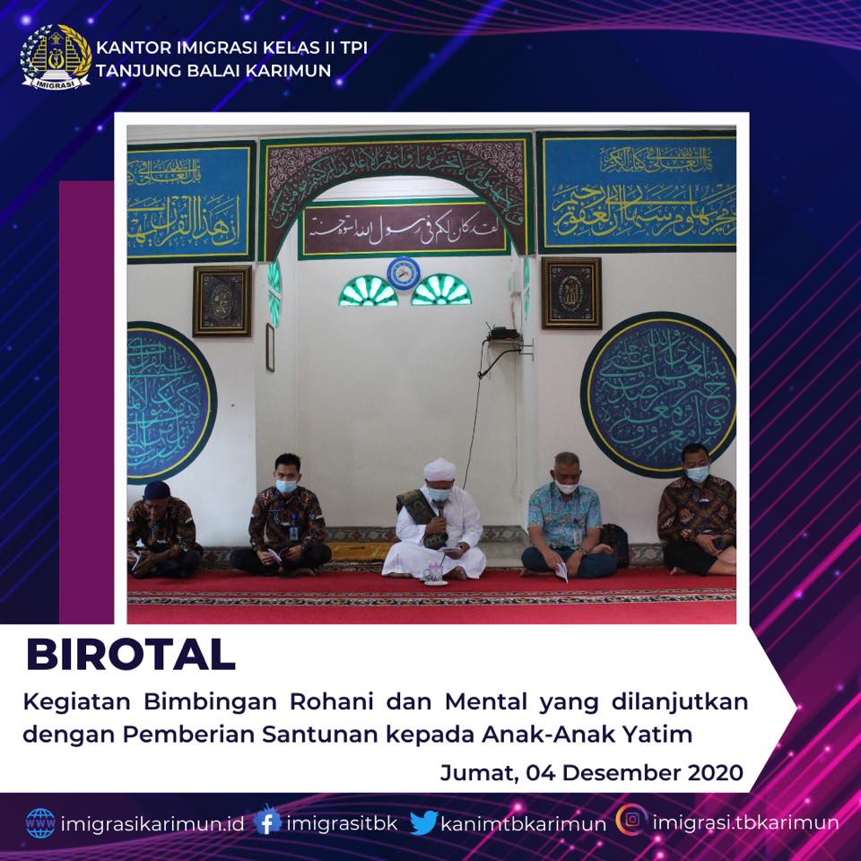 Bimbingan Rohani dan Mental (Birotal) di Mushola Al-Iman pada Kantor Imigrasi Kelas II TPI Tanjung Balai Karimun