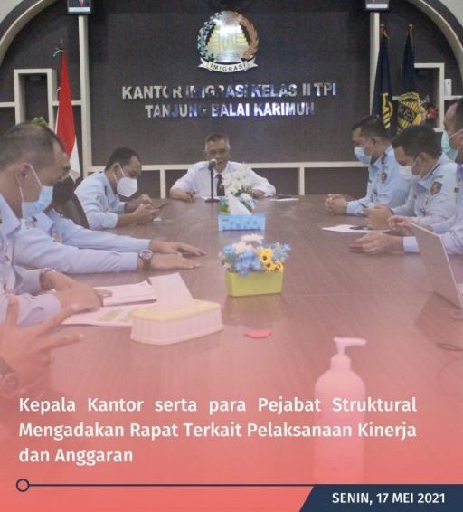 Rapat Pelaksanaan Kinerja dan Anggaran Pada Kantor Imigrasi Kelas II TPI Tanjung Balai Karimun